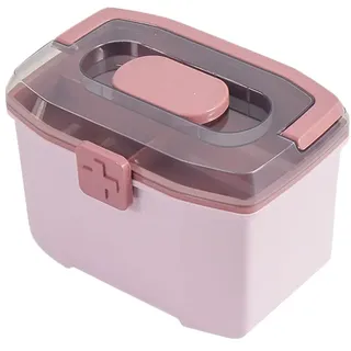 Medikamentenschrank Medizinbox Erste Hilfe Zinn Erste Hilfe Box Für Home Erste Hilfe Box Leere Erste Hilfe Lagerung Box Große Medizin Lagerung Box Pink,Small