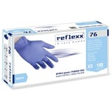 Reflexx R76/M Puderfreie Nitrilhandschuhe, Größe M, Hellblau, 100 Stück