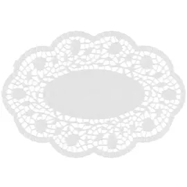 Papstar 500 Mokkadeckchen oval 18 cm x 13 cm weiss