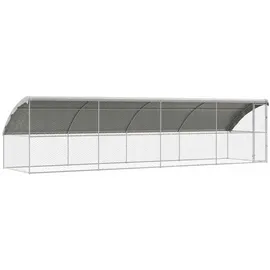 vidaXL Hundekäfig 8 x 2 x 2 m Stahl Silber