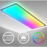 B.K.Licht LED Panel dimmbar flach Deckenleuchte 58x20cm Lampe, RGB+W Farbwechsel 22W schwarz