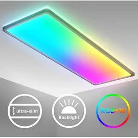 B.K.Licht LED Panel dimmbar flach Deckenleuchte 58x20cm Lampe, RGB+W Farbwechsel 22W schwarz