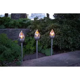 Star Trading LED Solar Fackel Olympus 3er Set silber