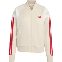 adidas Women's 3S FASHION Tracktop, Crystal Linen/Pure ruby), XS