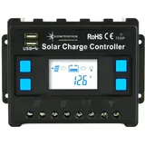Solartronics Laderegler 12V/24V blau 20A 30A 40A 50A 60A Photovoltaik Solarladeregler Solar PV (30A)