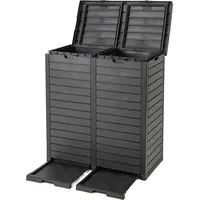 Costway Mülleimer mit Doppeldeckel, 235 L, Mülltonne Outdoor, Abfalltonne