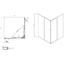 Polysan Carmen Duschkabine 90 x 90 cm rechts MD5116