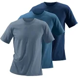 H.I.S. H.I.S T-Shirt, (Packung, 3 tlg.), aus Baumwolle perfekt als Unterziehshirt H.I.S dunkelblau, mittelblau, graublau
