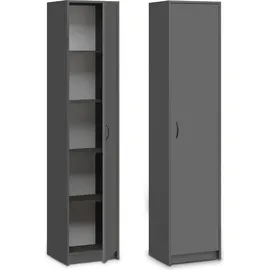 home collective Bücherregal Kleiderschrank 40 x 35 x 180 cm Anthrazit/Grau