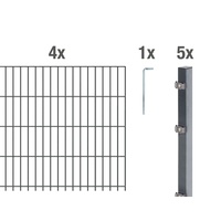 GAH ALBERTS Doppelstabmatten Set 4 Matten 1,03 x 10 m anthrazit 641269