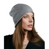 TODO 50% Kaschmir Beanie Damen, Merino Slouchy Beanie Mütze Merino für Frauen - wintermütze Kaschmir-Wolle Mütze Kaschmir Grau - Einheitsgröße