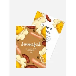 Einladung zum Sommerfest selbst gestalten mit Spruch und Fotos im Onlinedesigner bei Meine-Kartenmanufaktur.de