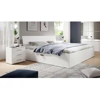 Bettanlage Berlin Bett mit 2 Nachtkommoden Schlafzimmer 180x200 cm weiß