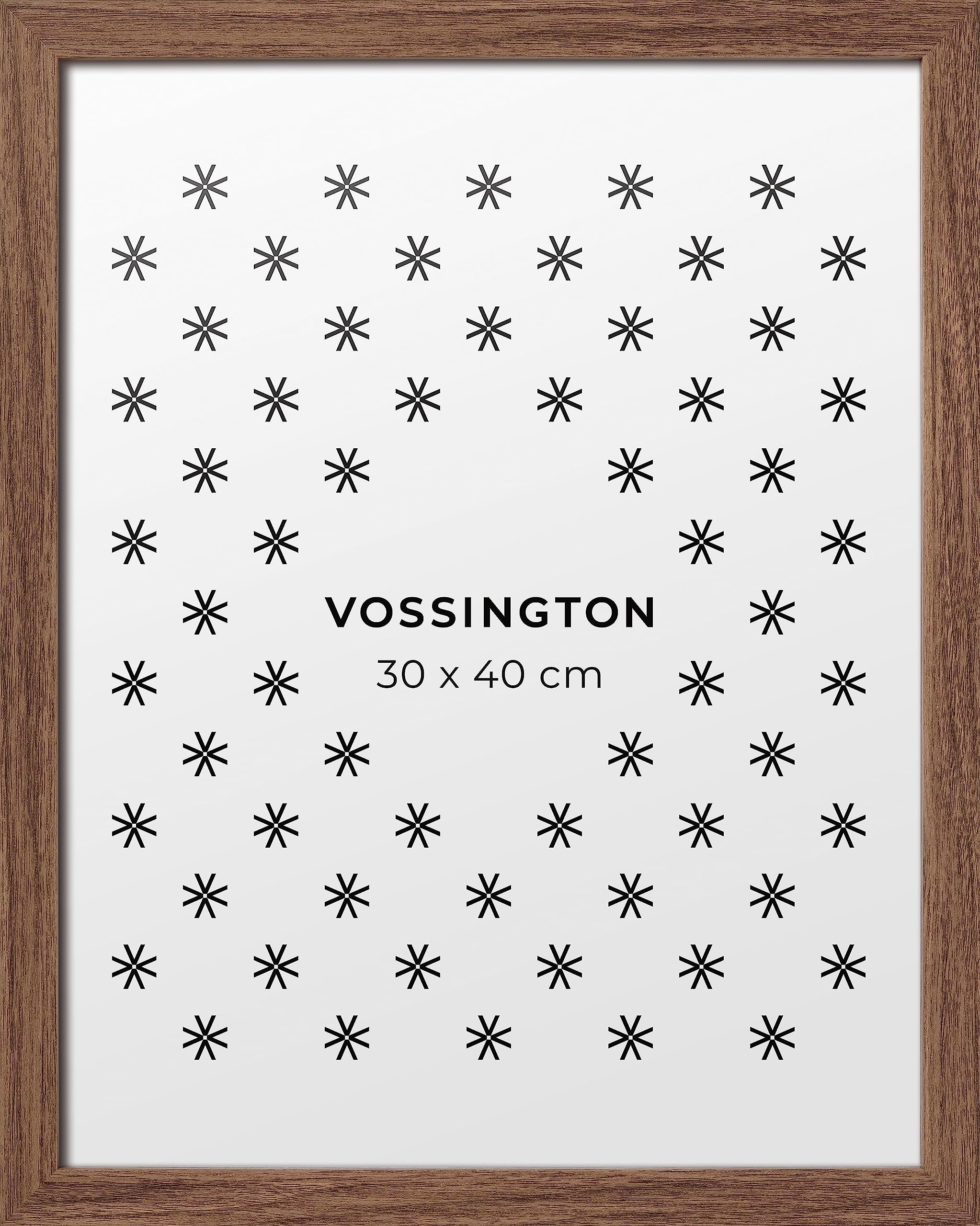 Vossington Bilderrahmen 30x40 Walnuss - Holz (künstliche Holzmaserung) - Modernes, klassisches Design - Rahmen für 1 Bild, Foto, Poster oder Puzzle im Format 30 x 40 cm (40x30 cm)