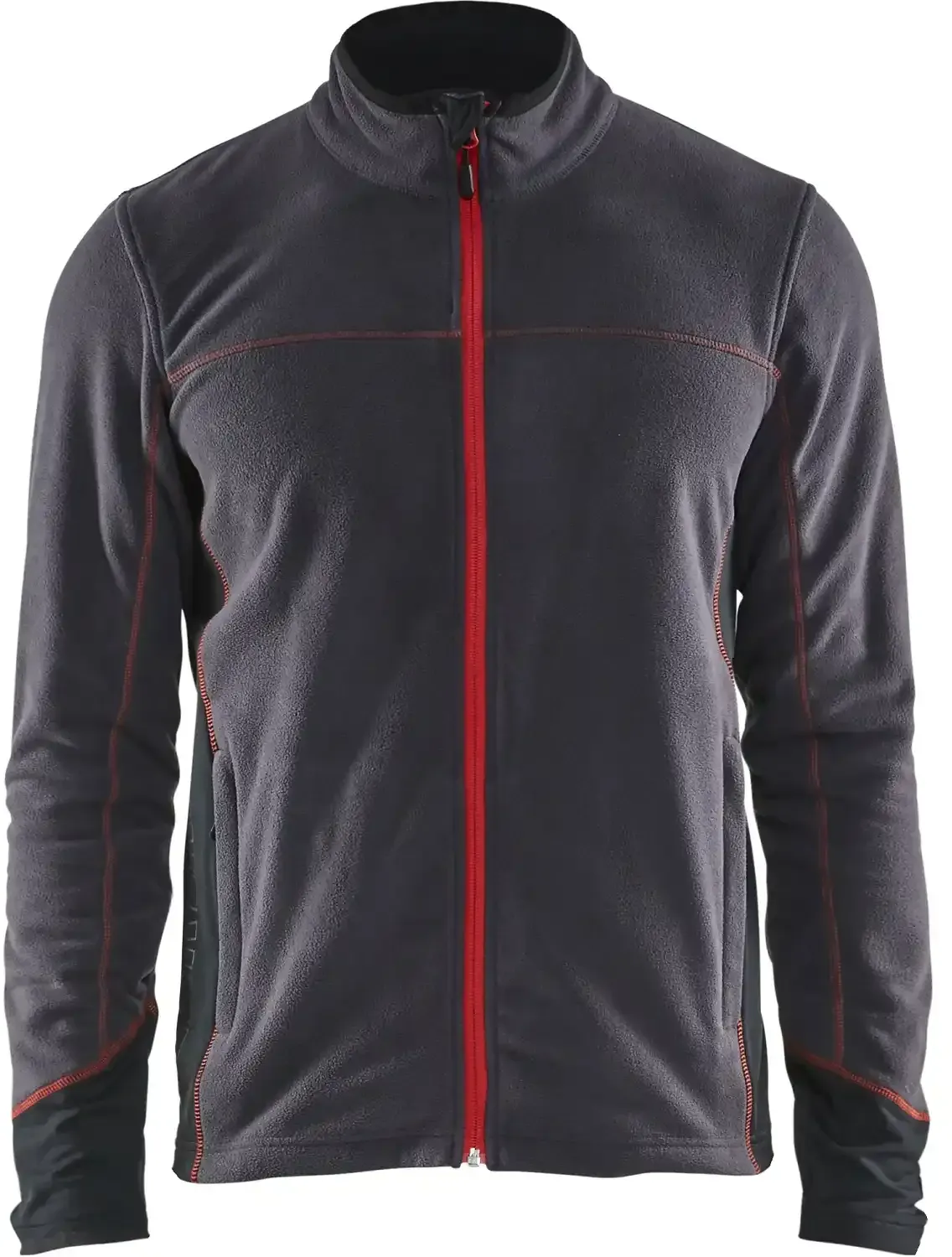 Microfleecejacke "4995" dunkelgrau/rot - L - dunkelgrau/rot