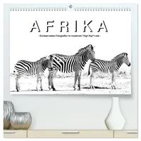 Calvendo AFRIKA - Schwarz-weiss Fotografien im modernen "High Key" Look (hochwertiger Premium Wandkalender 2026 DIN A2 quer), Kunstdruck in Hochglanz: Foto ... Fotokalender (CALVENDO Tiere)