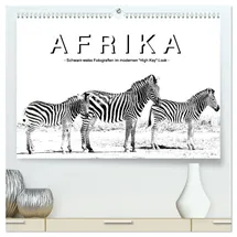 Calvendo AFRIKA - Schwarz-weiss Fotografien im modernen "High Key" Look (hochwertiger Premium Wandkalender 2026 DIN A2 quer), Kunstdruck in Hochglanz: Foto ... Fotokalender (CALVENDO Tiere)