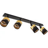 GLOBO Deckenleuchte Deckenstrahler Wohnzimmerleuchte Schwarz Gold Spots verstellbar