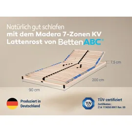 Betten-ABC MaDeRa 7-Zonen-Lattenrost mit Kopfteilverstellung 90 x 200 cm