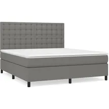 vidaXL Boxspringbett mit Matratze Dunkelgrau 160x200 cm Stoff - Grau