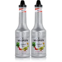 Monin Fruchtpüree Mix Rhabarber 1L - Cocktails Milchshakes (2er Pack)