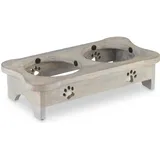 Relaxdays Futterstation für Hunde Silber,Grau