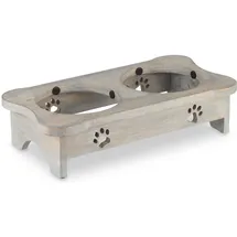 Relaxdays Futterstation für Hunde Silber,Grau