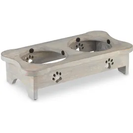 Relaxdays Futterstation für Hunde Silber,Grau