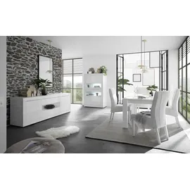 INOSIGN Sideboard INOSIGN "Basic Breite 240 cm, Kommode 2 Türen, 2 Schubkästen, Anrichte", weiß (weiß hochglanz lack), B:240cm H:86cm T:43cm, Sideboards, Sideboard, Weiss HochglanzLack, Metallgriff, moderne Rahmenoptik, viel Stauraum