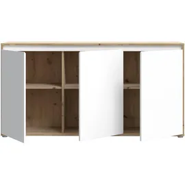 Forte Sideboard FORTE "Kommode groß Breite ca 152 cm", braun (artisan eiche, weiß), B:152,6cm H:78,5cm T:42cm, Spanplatte, Sideboards, Sideboard, grifflose Front, viel Stauraum