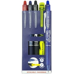 Pilot 4+1 Bonuspack Tintenroller und Textmarker »FriXion Clicker 0.7« rot