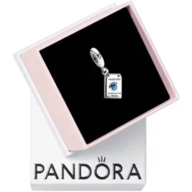 Pandora Aufklappbarer Reisepass Charm-Anhänger Blau Silber 792680C01