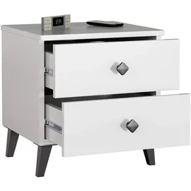 Akord Nachtschrank Luna 40 x 37 x 43 cm Weiß