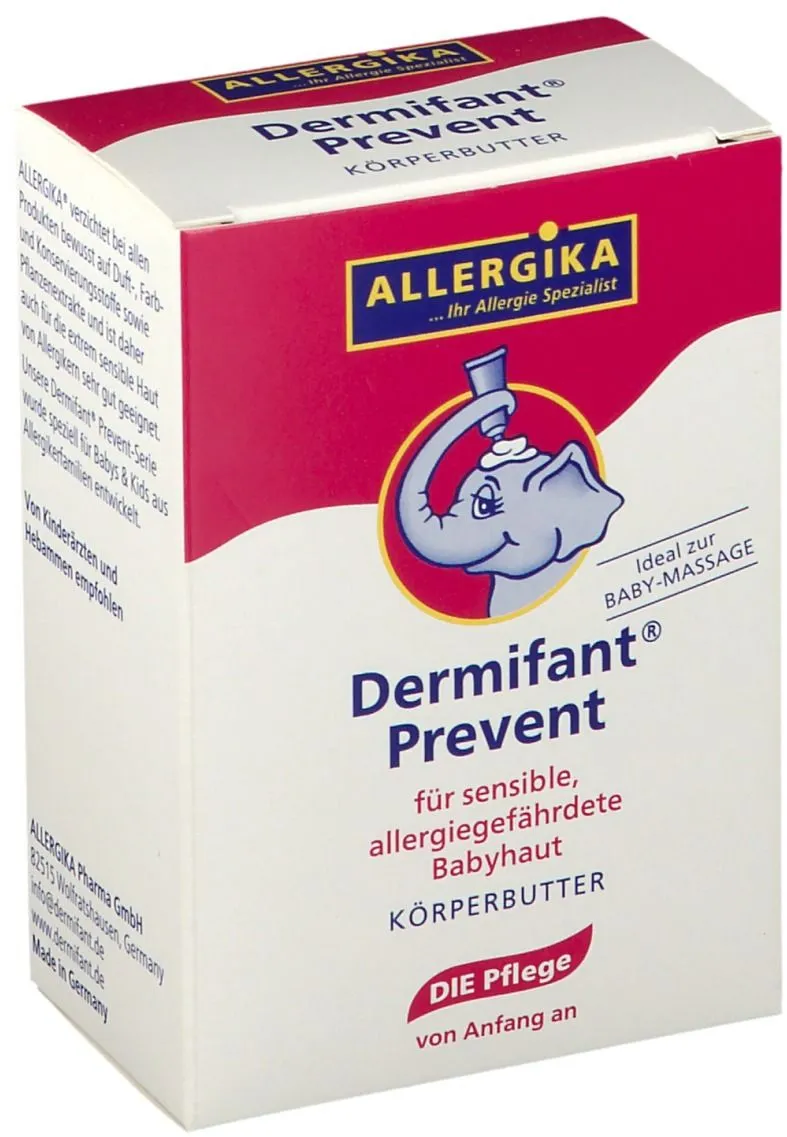 Dermifant® Prevent Körperbutter - Reichhaltige Körperbutter für sensible, allergie-gefährdete Babyhaut, speziell entwickelt für Babys & Kids aus Allergiker-Familien