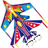 luxuskollektion 2er Pack Regenbogen Fighter Flugzeugdrachen für Kinder und