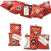 Frau WUNDERVoll® DIY Adventskalender zum Befüllen Bescherung, Papiertueten flach