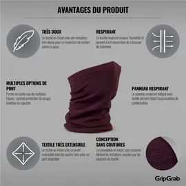 GripGrab Freedom Warp Knitted Seamless Schlauchschal mit Atemzone, Dunkelrot