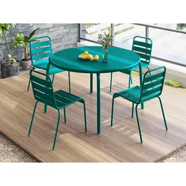vente-unique MIRMANDE Gartentisch Ø 110 x 74 cm Blau