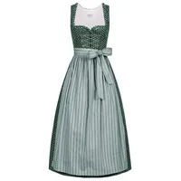 Nübler Dirndl Damen Dirndl lang im Landhausstil, Rocklänge 90cm (Dirndl Set lang THEA, 2-tlg., Dirndl Kleid mit Schürze) Moderne Tracht im bayerischen Stil - Trachtenmode Damen blau 42