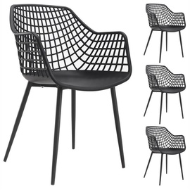IDIMEX Esszimmerstuhl LUCIA (4 St), Esszimmerstuhl Retro Design Küchenstuhl Stühle 4er Set mit Sitz Kunsts grau cm x 55 cm