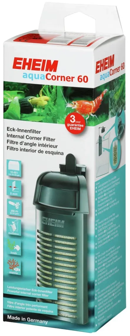 EHEIM 200 aquaCorner 60 Innenfilter mit Filtermasse