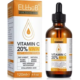 P-Beauty Anti-Falten Serum mit Vitamin C und E Hyaluronsäure Anti Aging Falten Vegan, 1x 120ml