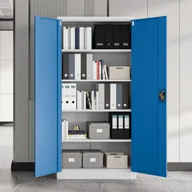 Jan Nowak C001 Aktenschrank 90 x 40 x 185 cm Grau/Blau