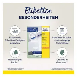 Avery Zweckform Universaletiketten 3474 Weiß 70,0 x 37,0 mm 100 Blatt
