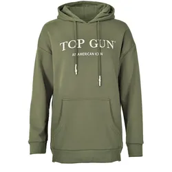 Kapuzenpullover TOP GUN "TG20214003", Damen, Gr. 50 (M), grün (olive), Obermaterial: 100% Baumwolle, Pullover