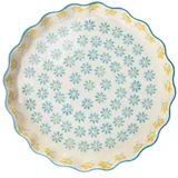 Tranquillo Quiche Form Floral, blau 22cm