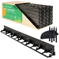 UNIGARDIA Flexible Rasenkante Kunststoff, 24 m, Höhe 78 mm, 100 Erdanker