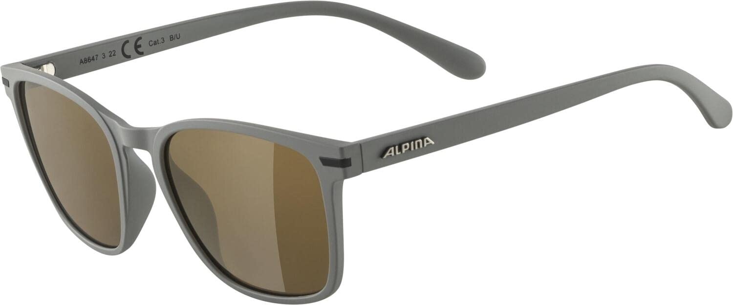 ALPINA YEFE - Verspiegelte und Bruchsichere Sonnenbrille Mit 100% UV-Schutz Für Erwachsene, moon-grey matt, One Size