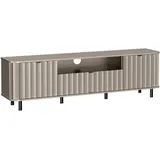 beautysofa Nevada TV-Lowboard 196x57x40,5 cm Grau Holzwerkstoff
