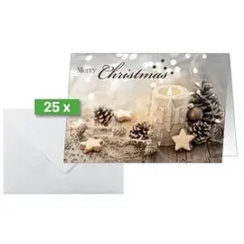 Sigel Weihnachtskarten Christmas Candle DIN A6, 25 St.